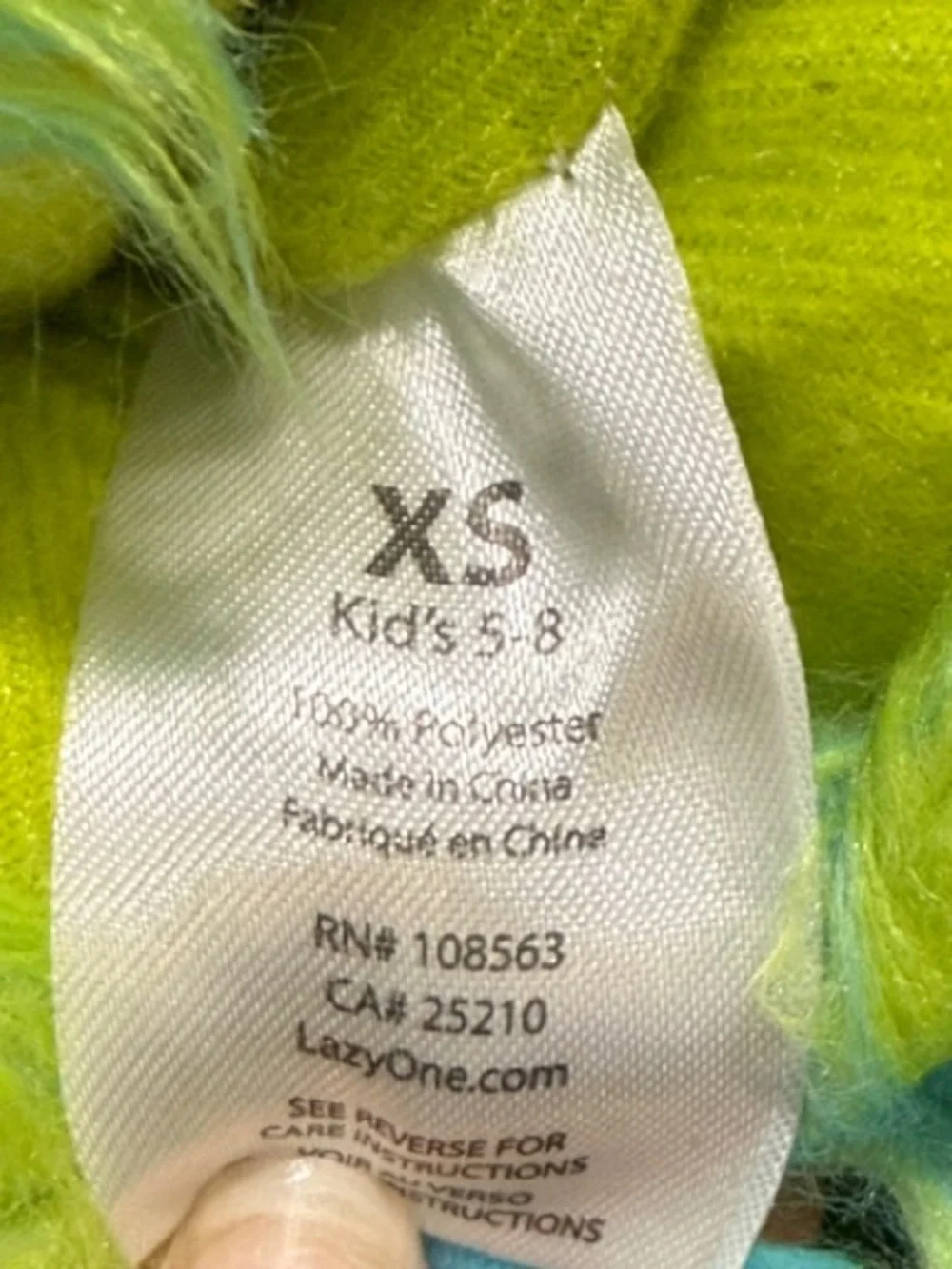 Lazy One Kids Fuzzy Monster Slippers in Neon Green & Aqua Blue